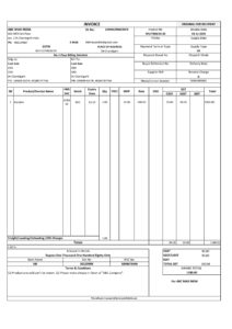 Pharmacy Invoice format