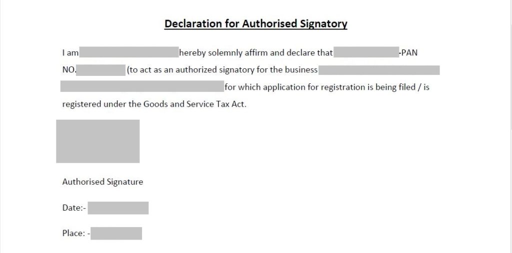 authorized signatory
